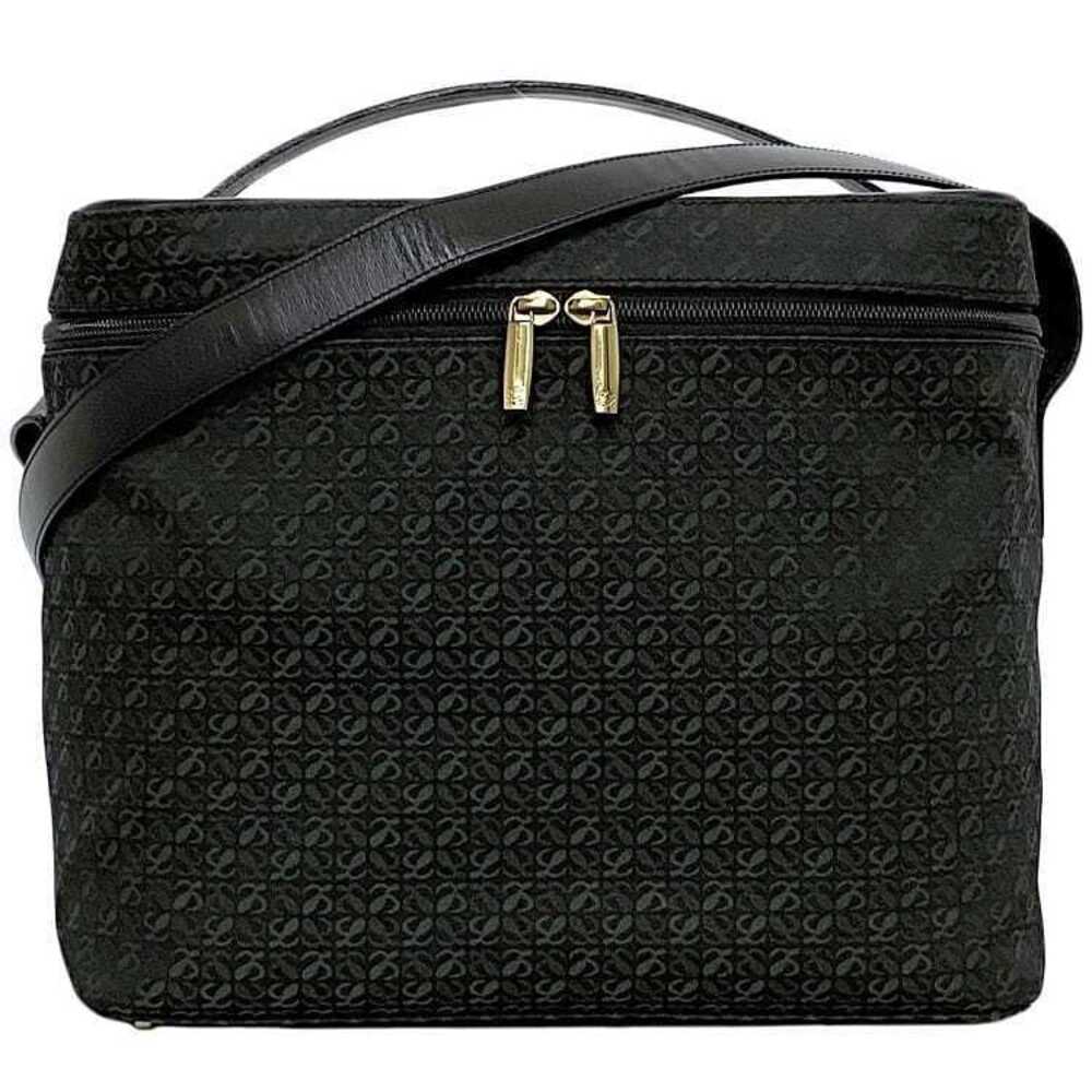 Loewe Shoulder Bag Black Green Vanity Dark Makeup Top Handle Logo